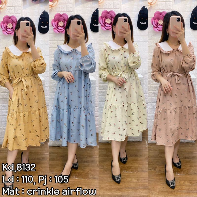 tunik bunga kerah korea