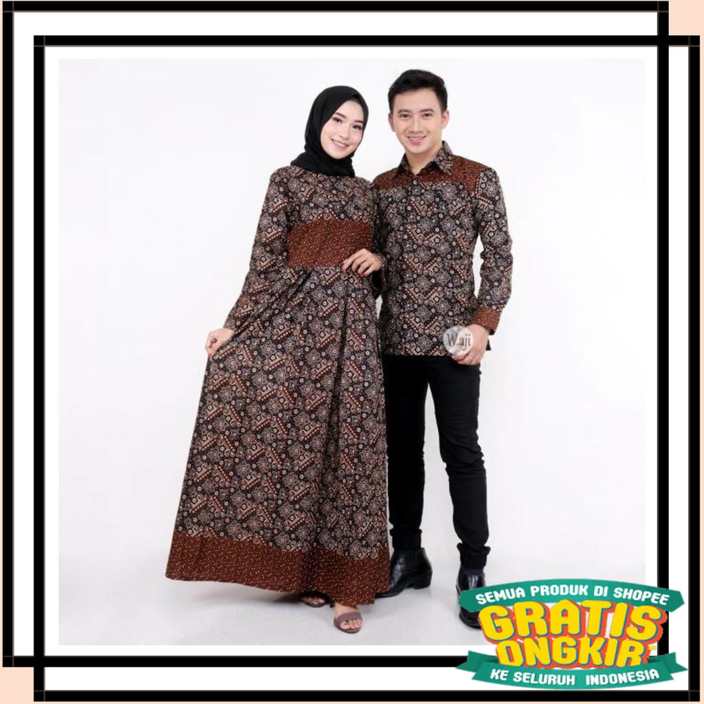 BAJU BATIK MODERN SOLO AIR KOMBINASI INDONESIA MALANG / Batik couple gamis mataram