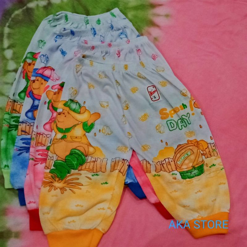 Celana panjang bayi print putih