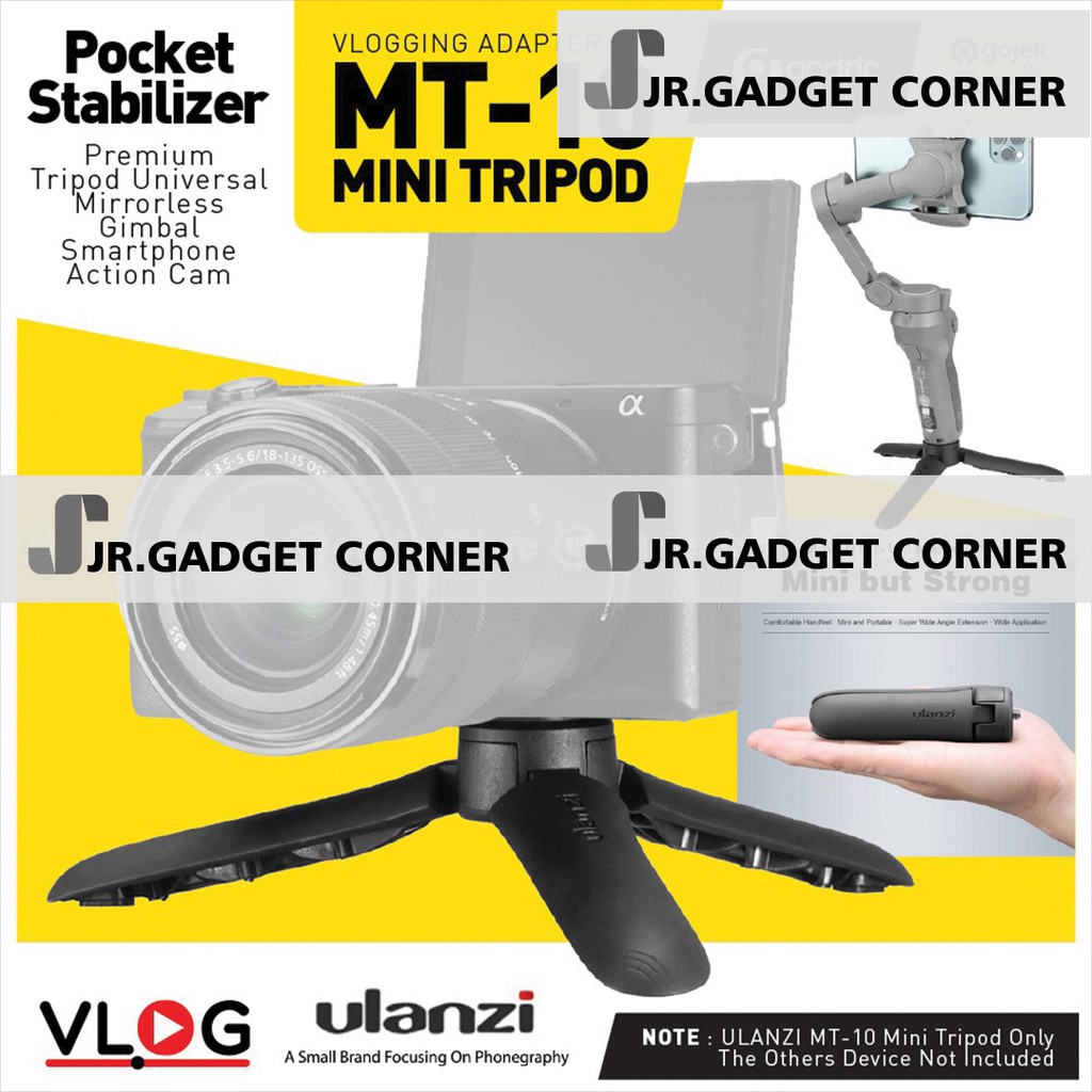 ULANZI MT-10 Desktop Mini Tripod 1/4 Screw Vlogging Vlogger Mirrorless DSRL Camera & Smartphone HP