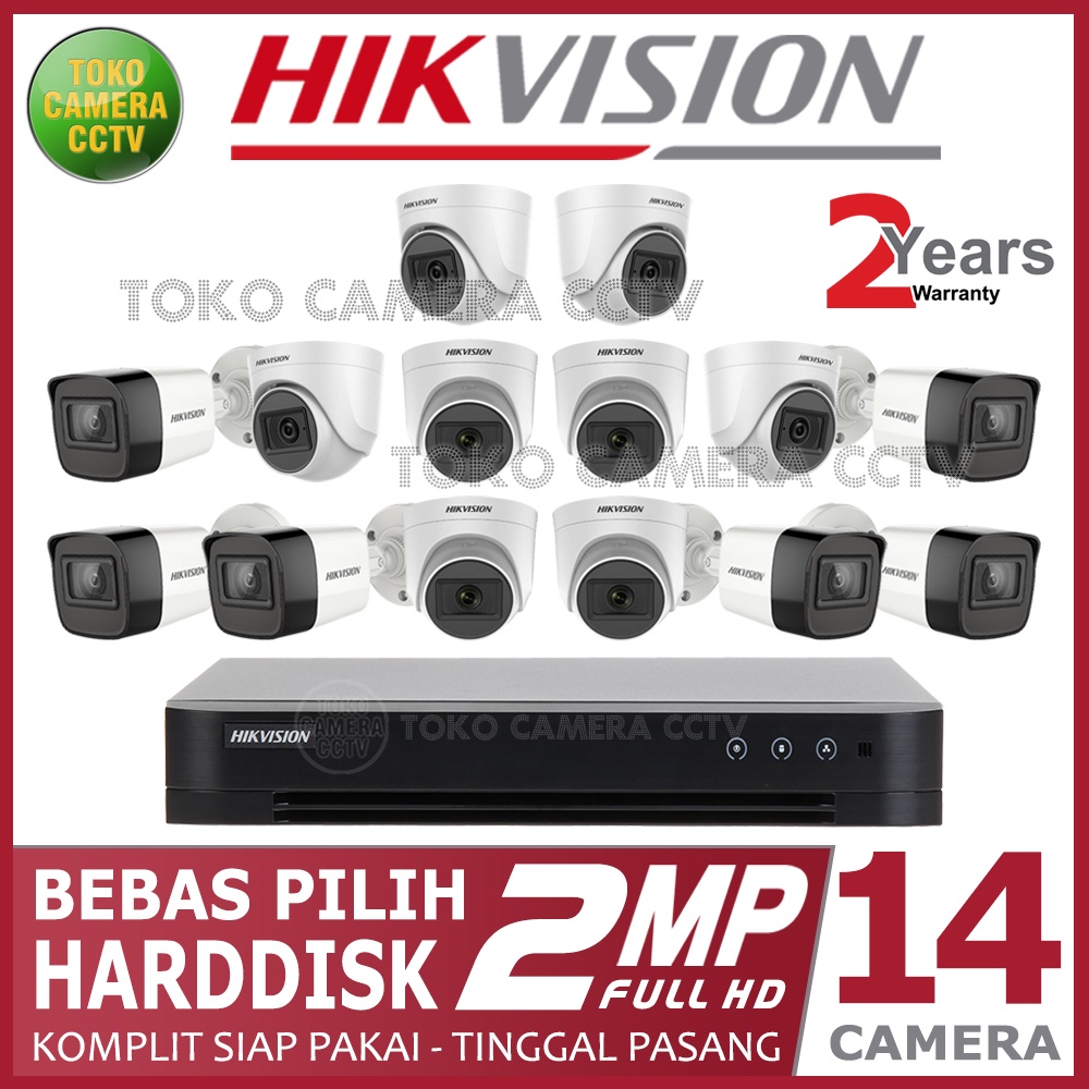 PAKET CCTV HIKVISION 2MP 16 CHANNEL 14 KAMERA