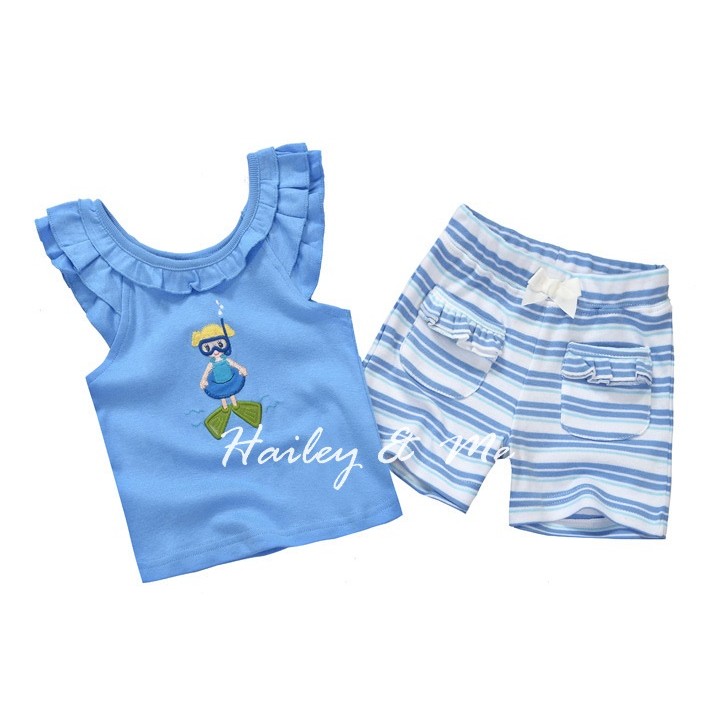 Setelan Tank Top Katun celana Pendek Motif Garis garis Setelan Tank Top Katun celana Pendek Motif Garis garis