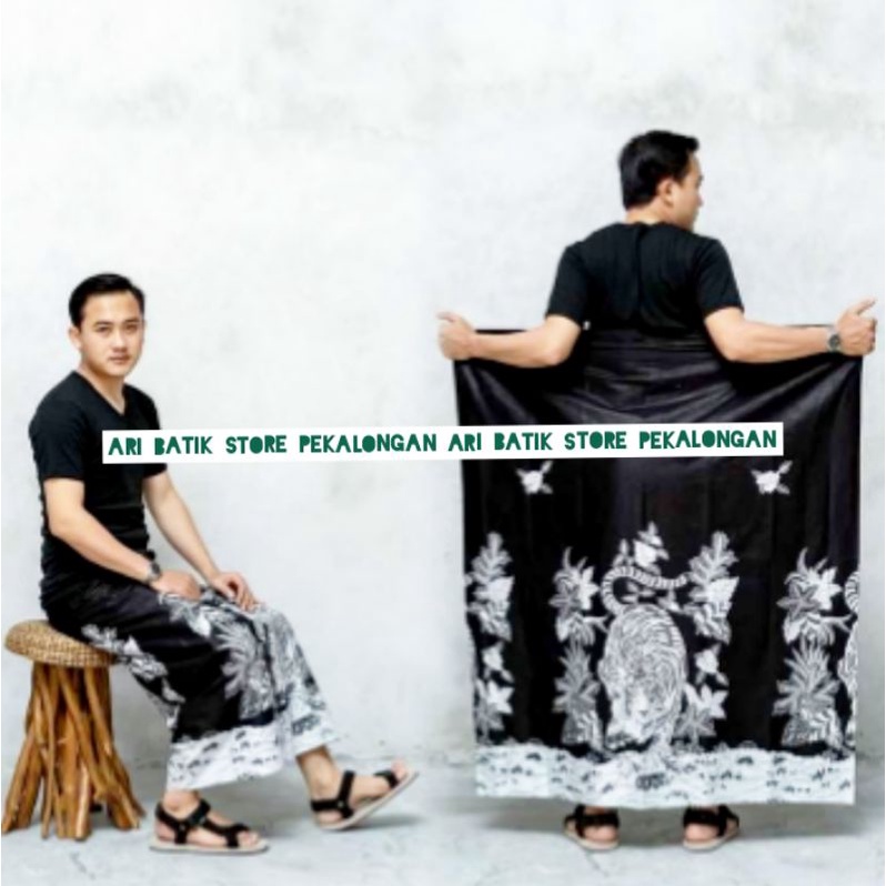 ARIBATIKSTORE NEW MACAN PUTIH SARUNG KANG SANTRI | SARUNG BATIK HIGH MOTIF AKSARA JAWA HANACARAKA|SA