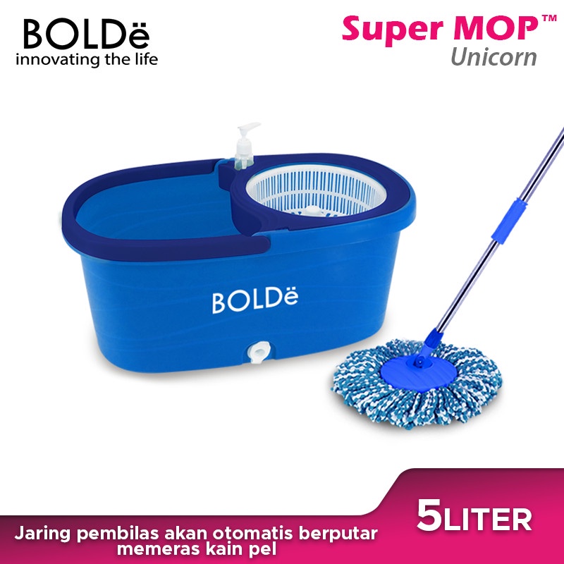 BOLDe Super Mop Unicorn Alat Pel Lantai BONUS Refill Kain Pel Microfiber