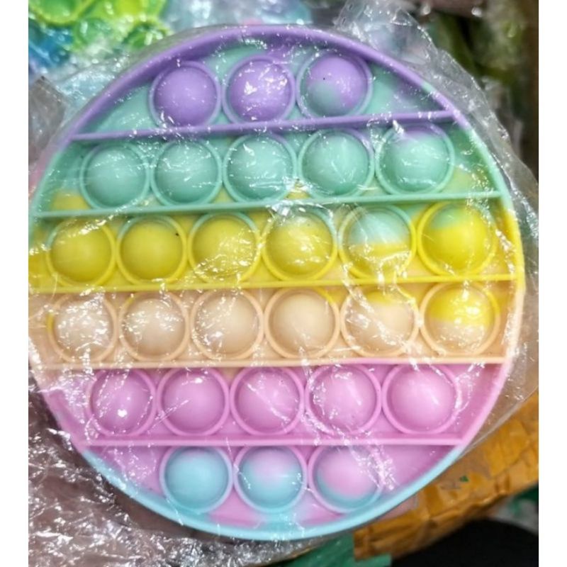 (FREEKELERENG) (JUMBO) POP IT UNICORN 20CM JUMBO POP IT BESAR UNICORN-Bulat pastel