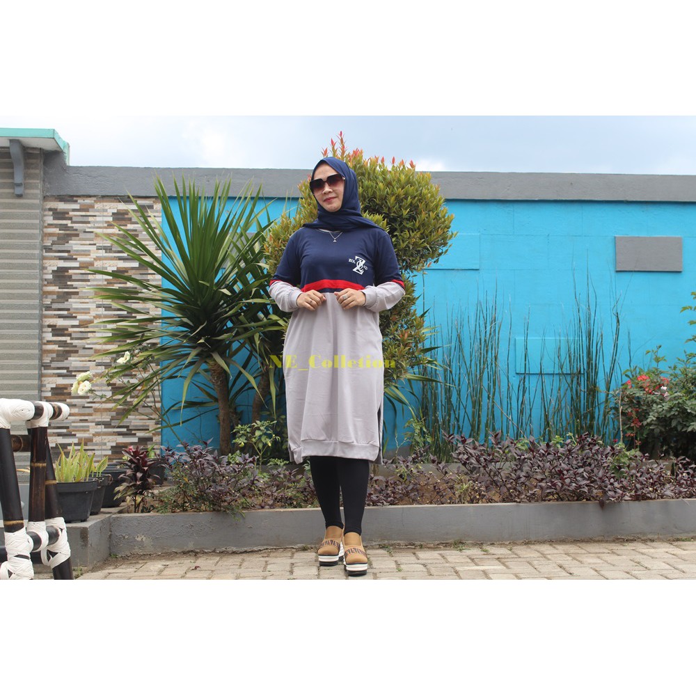 Atasan Wanita Long Tunik Modis Atasan Wanita Muslimah Tunik Motif Z Kombinasi