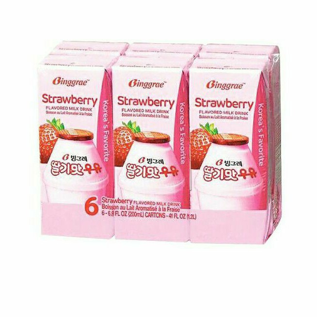 

Binggrae stawberry 200 ml ( 6 pack )