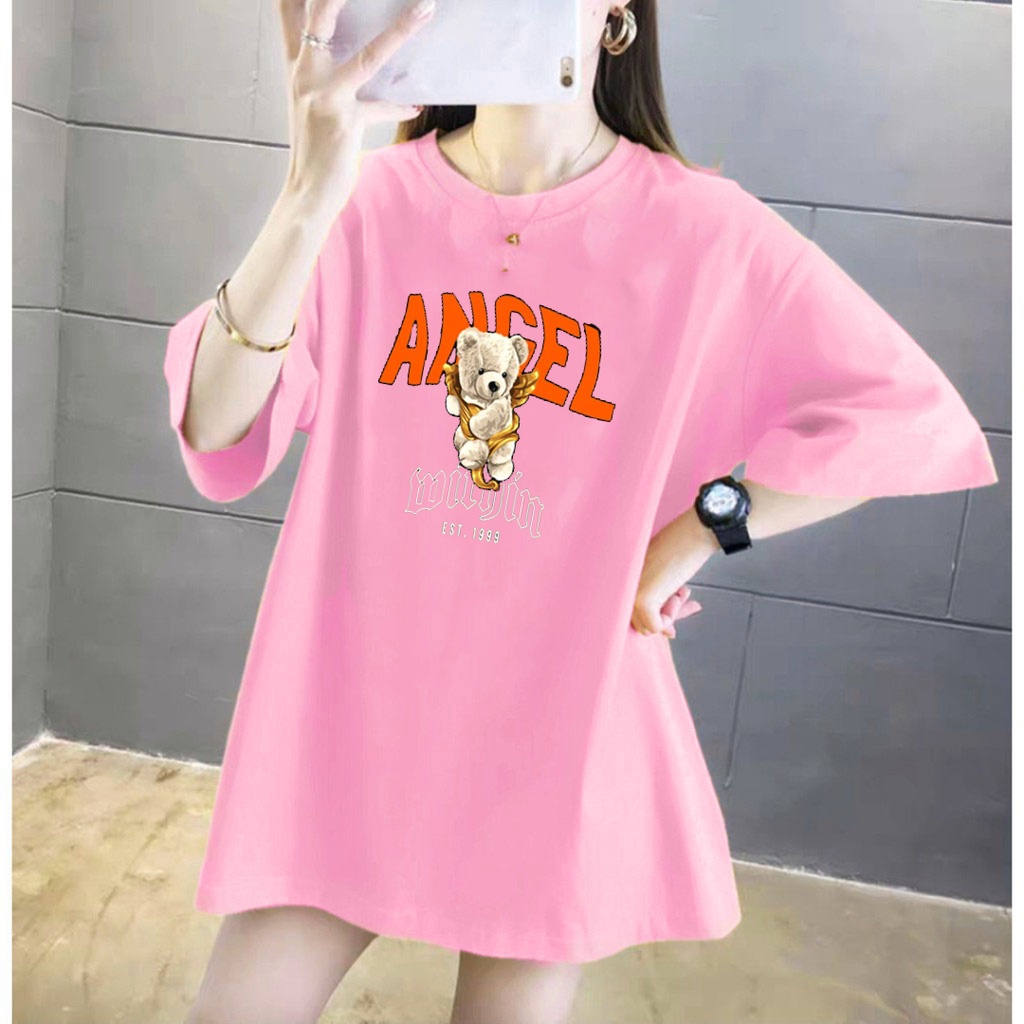 Kaos Wanita Oversize TEDDY ANGEL Jumbo SIze XXL