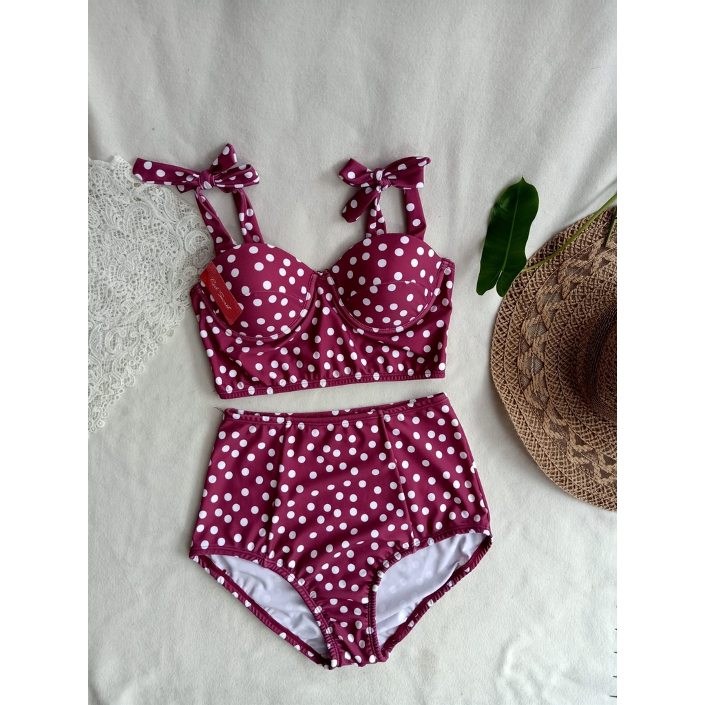swimsuit wanita sexy bikini renang swimsuit big size bikini highwaist baju renang sexy bikini Q3S0 b