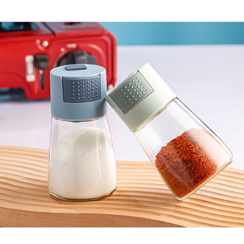 Botol Bumbu Dapur Unik Dispenser Bumbu otomatis Takar Tempat Wadah Botol Garam Lada Bubuk Cabe Bahan