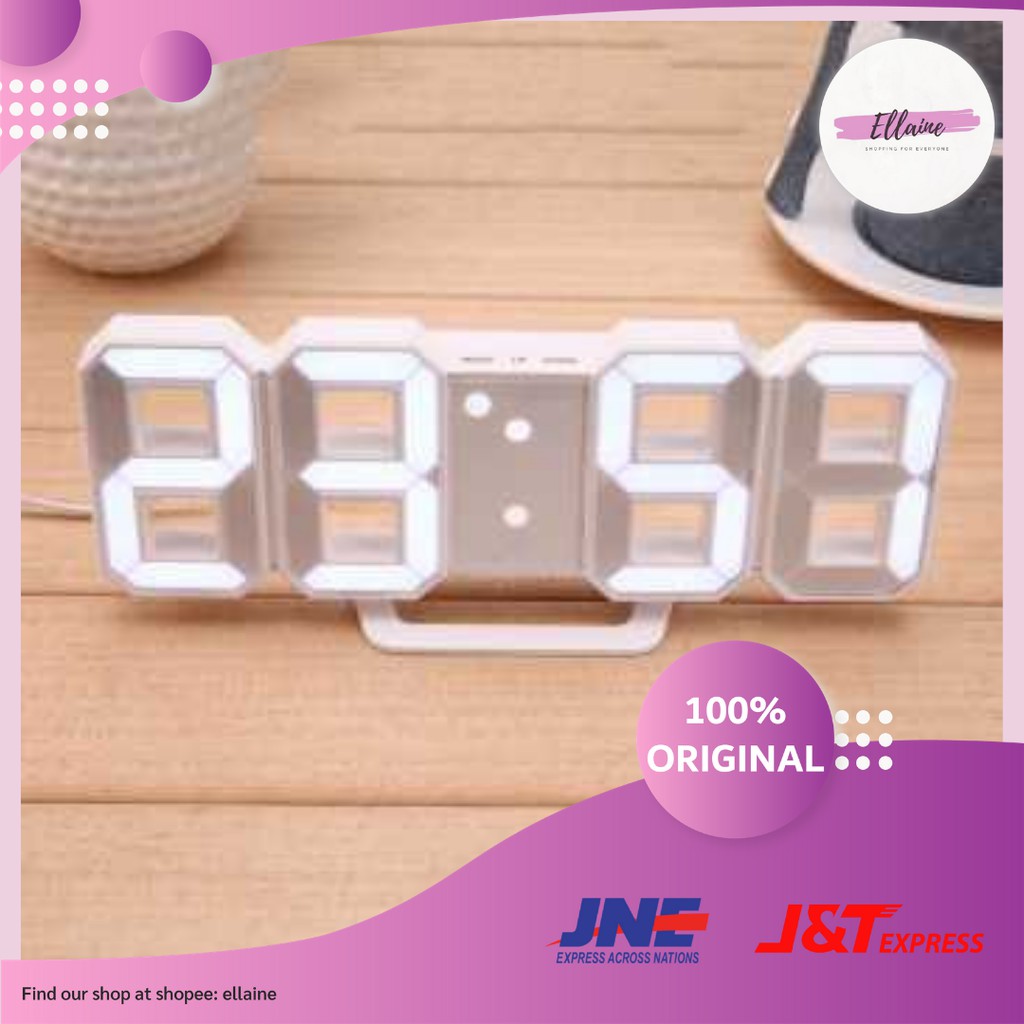 ELN Jam Meja Belajar LED Digital Korea Aesthetic Dekorasi Kamar