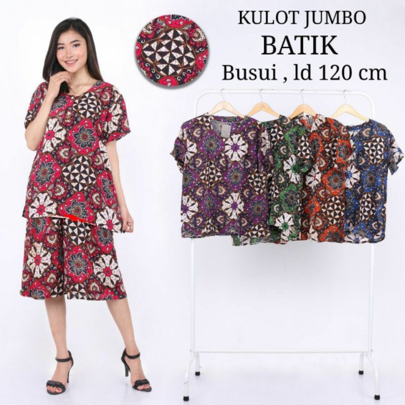 SETELAN KULOT JUMBO BATIK/SETELAN BAJU CELANA/SETELAN  BAJU TIDUR WANITA/