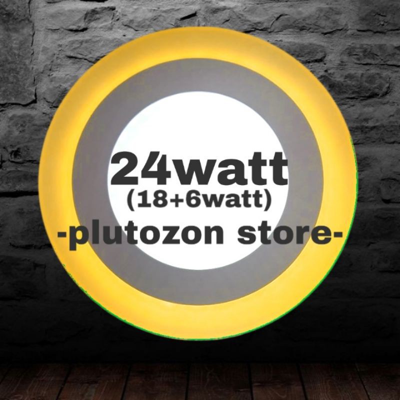 (24WATT) LAMPU DOWNLIGHT LED LAMPU PLAFON 2 WARNA LIST KUNING