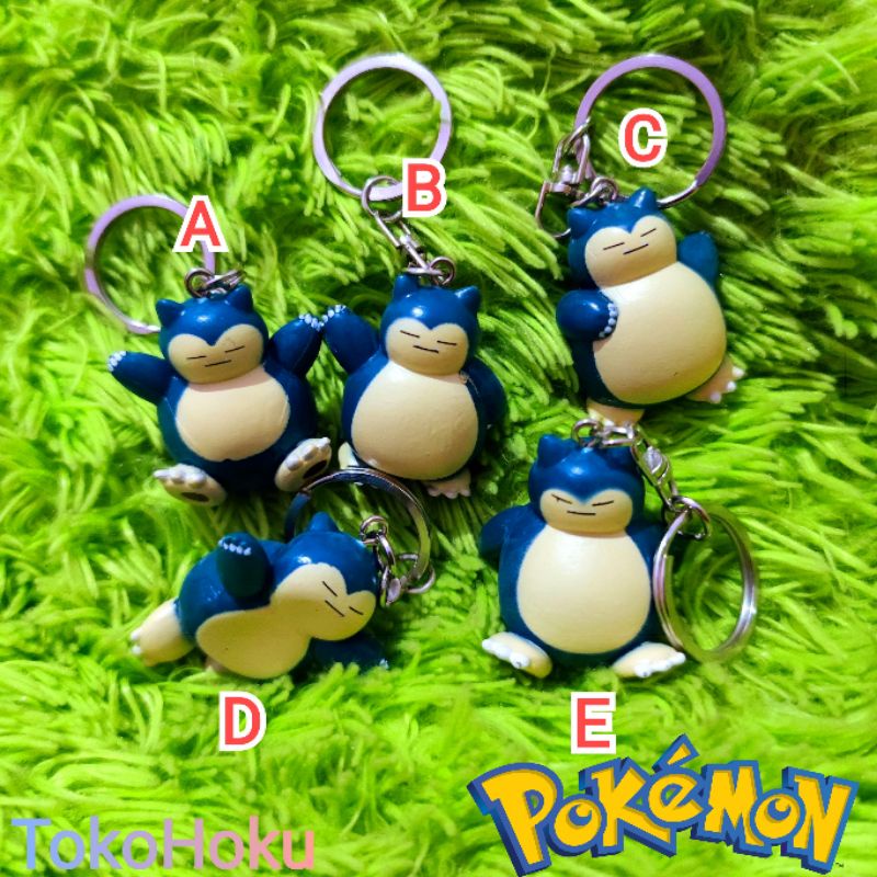 Gantungan Kunci Snorlax Pokemon Action Figure Mainan Keychain