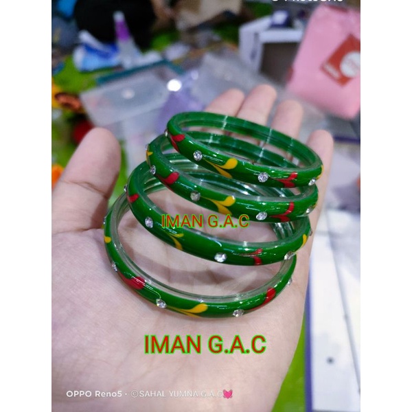 Gelang kaca akrilik anak dan tanggung isi 4pcs/aksesories gelang india akrilik