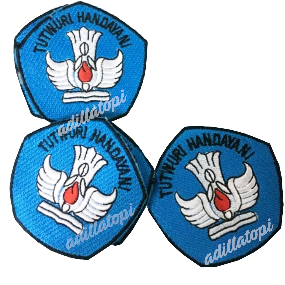 LOGO TUTWURI HANDAYANI WARNA BIRU || PATCH LAMBANG SEKOLAHAN BORDIR CUSTOM