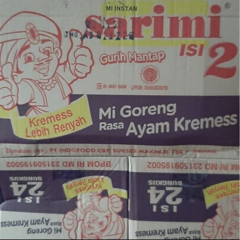 

Sarimi isi 2 Mie Instant Rasa Mie Goreng Ayam Kremes