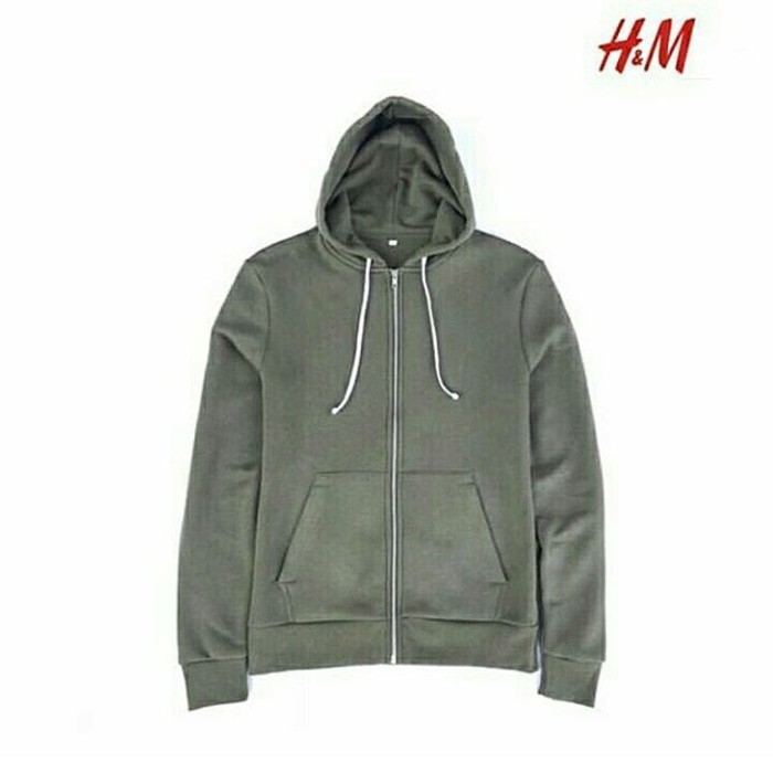 Jaket Hnm H&M Hoodie Full Ziper Jacket Olive Original