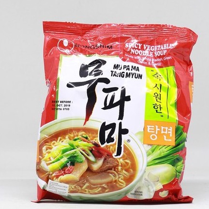

Nongshim Spicy Vegetable Noodle Soup Mu Pa Ma Tang Myun. 122gr.