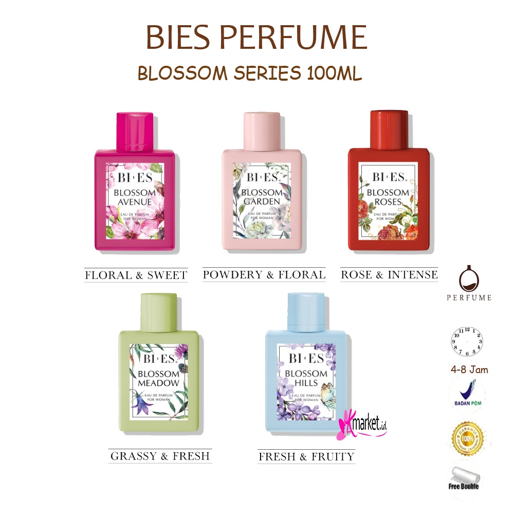 BIES PERFUME Blossom Series 100ml [Garden | Roses | Avenue | Hills | Meadow ] Parfum Wanita