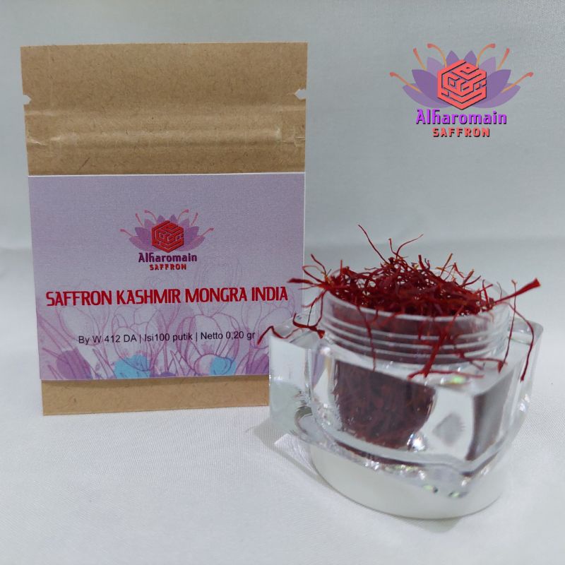 

Saffron Kashmir India Sachet Isi 100 Helai - Alharomain Saffron