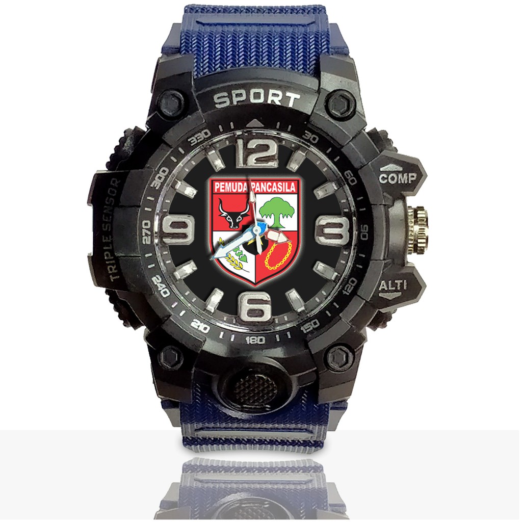 Jam Tangan Custom PEMUDA PANCASILA motif 3 Ruber- Water Resistant