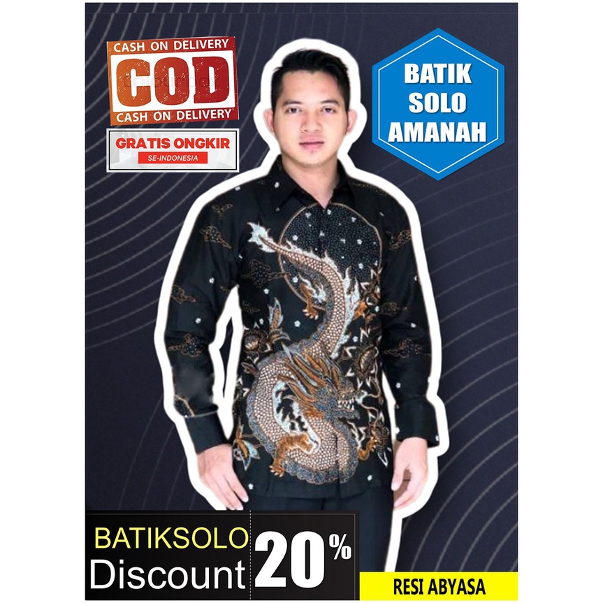 PROMO RESI ABIYASA BATIK INDONESIA KEMEJA BATIK PRIA SOLO LENGAN PANJANG LAPIS FURING ATASAN PREMIUM