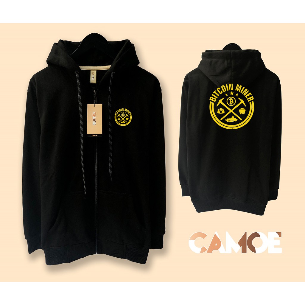 jaket hoodie zipper bitcoin bit coin koin miner
