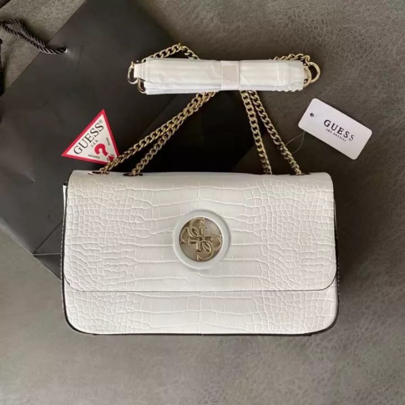 10.10 SALE | GUESSS CROC EFFECT OPEN ROAD CONVERTIBLE CROSSBODY BAG