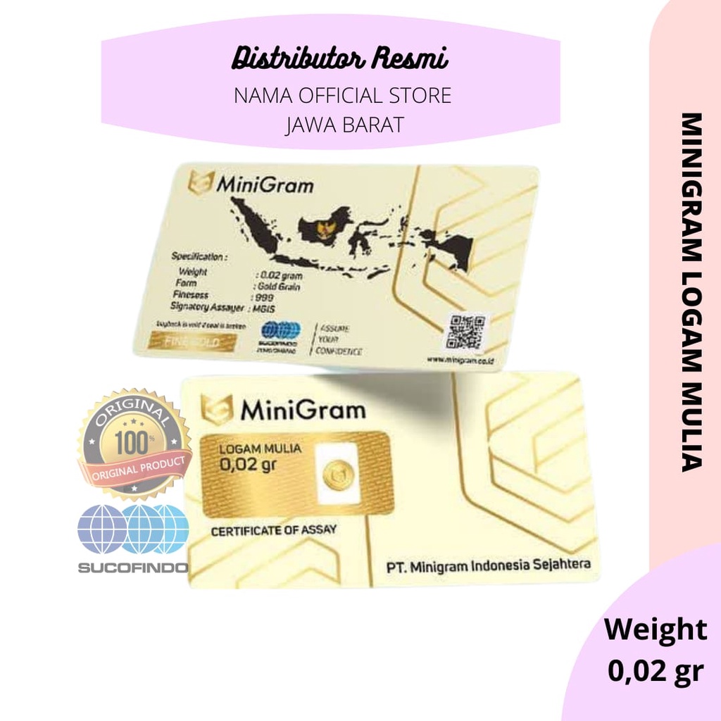 MINIGRAM 0.02 GRAM Logam Mulia Emas Mini