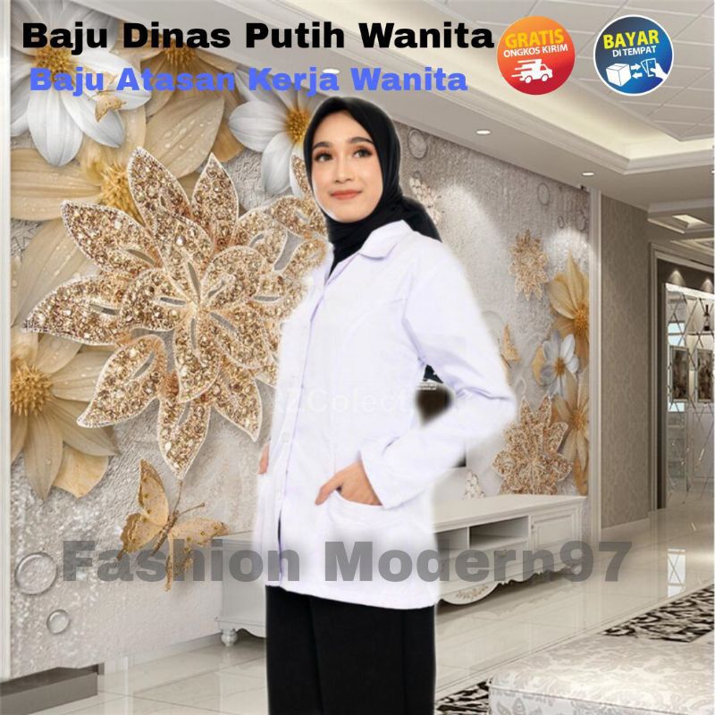 Baju Dinas Putih wanita Baju Putih PNS/ASN, Guru, PPL, PDH, Perawat, Bidan, Blazer Putih Polos