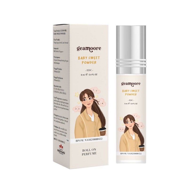 [BPOM] Geamoore 6ml Roll On Parfume & 30ml Spray Parfume-Baby Sweet 6ml