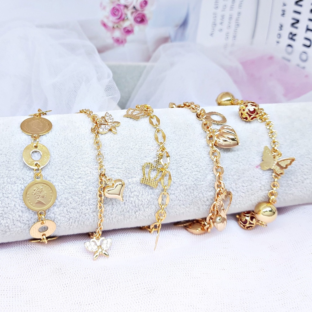 Gelang Wanita Xuping Sisik Naga Premium Rantai Polos Lapis Emas - BB391