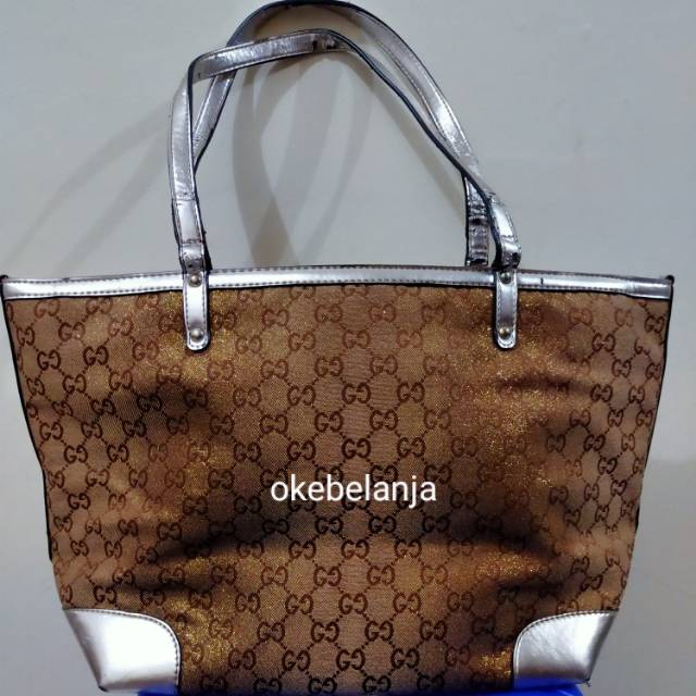 Tas Gucci Tote Gold kanvas murah