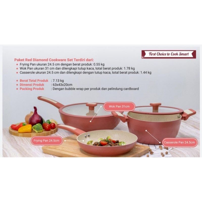 SWIDEN RED DIAMOND COOKWARE SET