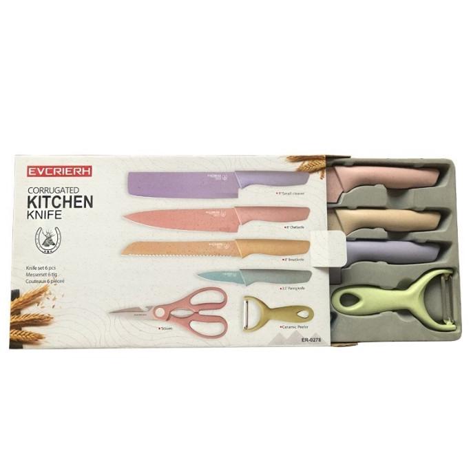 

Set Pisau Dapur 6 In 1 Stainless Kitchen Knife Set Gunting Pengupas Mamazira40