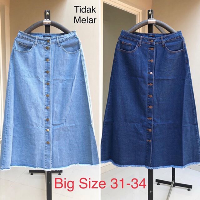 (TERKINI) Rok Panjang Jeans Wanita - Skirt / ROK DEWASA JEANS