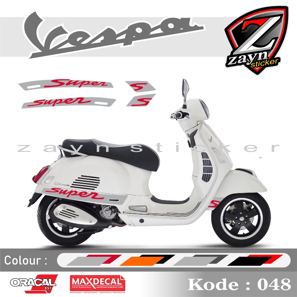 TERMURAH, STIKER LIST CUTTING STICKER STRIPING VESPA GTS SUPER 150 2 COLOUR 048