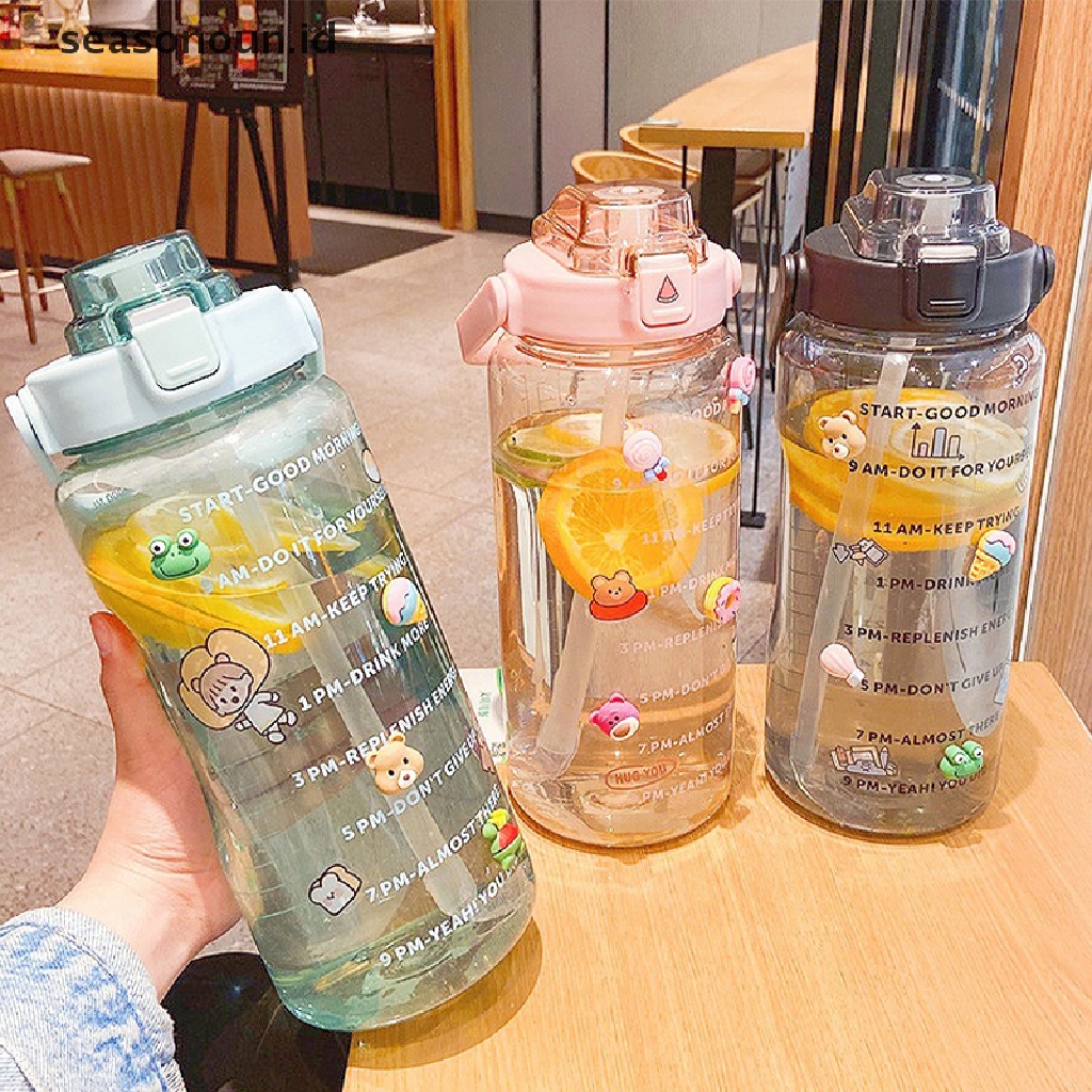 Botol Air Minum 2L Dengan Sedotan Untuk Olahraga Outdoor
