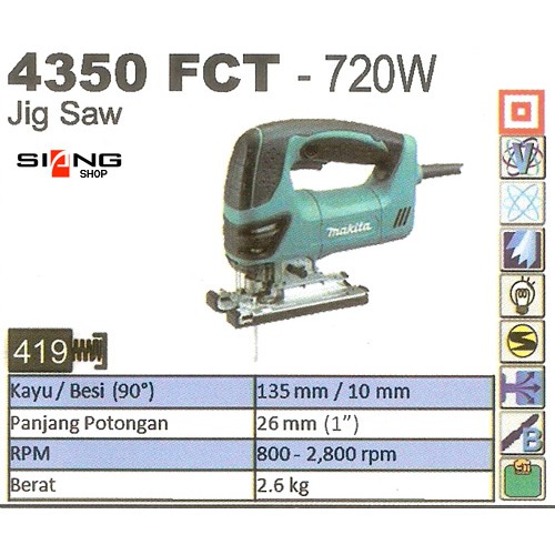 Makita 4350 FCT / 4350FCT Mesin Gergaji Jigsaw