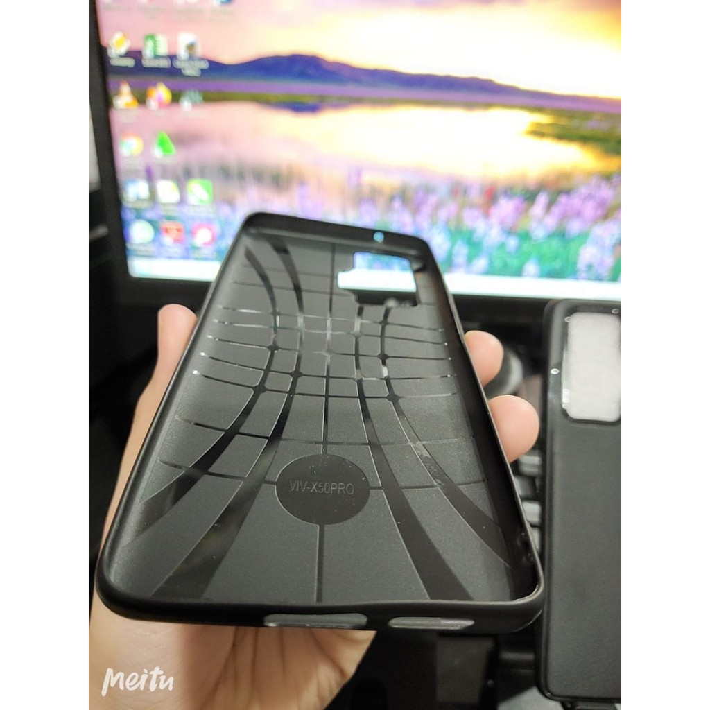 Auto Fokus Vivo X50 Pro 6.56 inchi Leather Soft Case Vivo X50 Pro Plus AUTOFOCUS Motif Kulit Jeruk