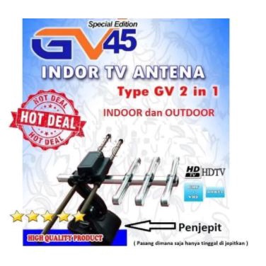 GV45 Antena DIGITAL HDTV 2 in 1 Full HD Antena TV Indoor &amp; Outdoor - Antena Dalam Digital