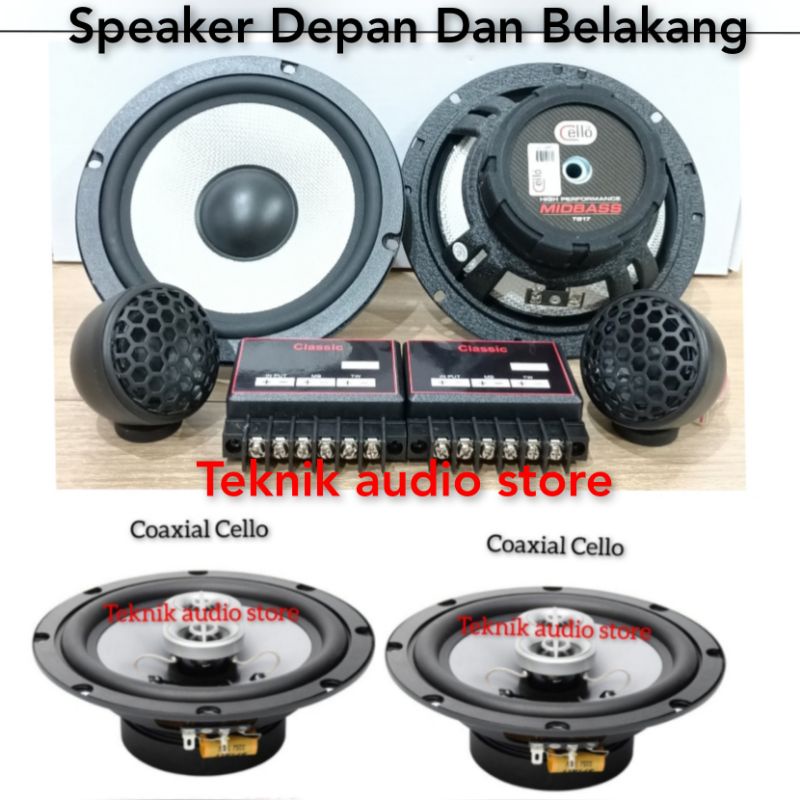 Paket Speaker Split Cello Tweeter Fullrange 2"Custom dan  Coaxial Cello