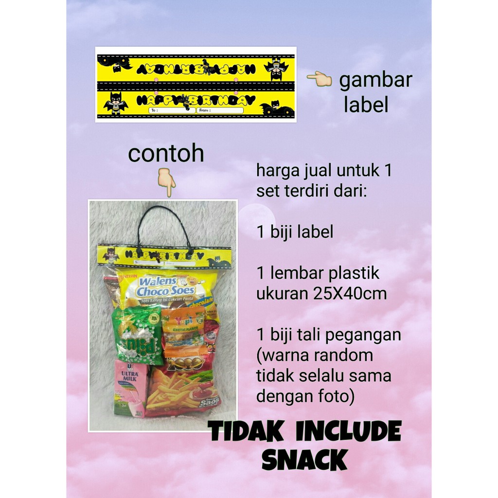 plastik snack plastik souvenir ulang tahun karakter batman BATMAN