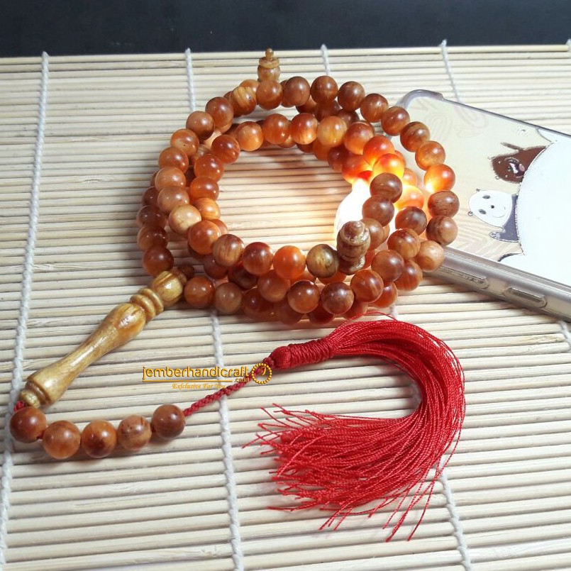 TEMBUS CAHAYA | Tasbih Kayu Damar Pinus 99butir Premium