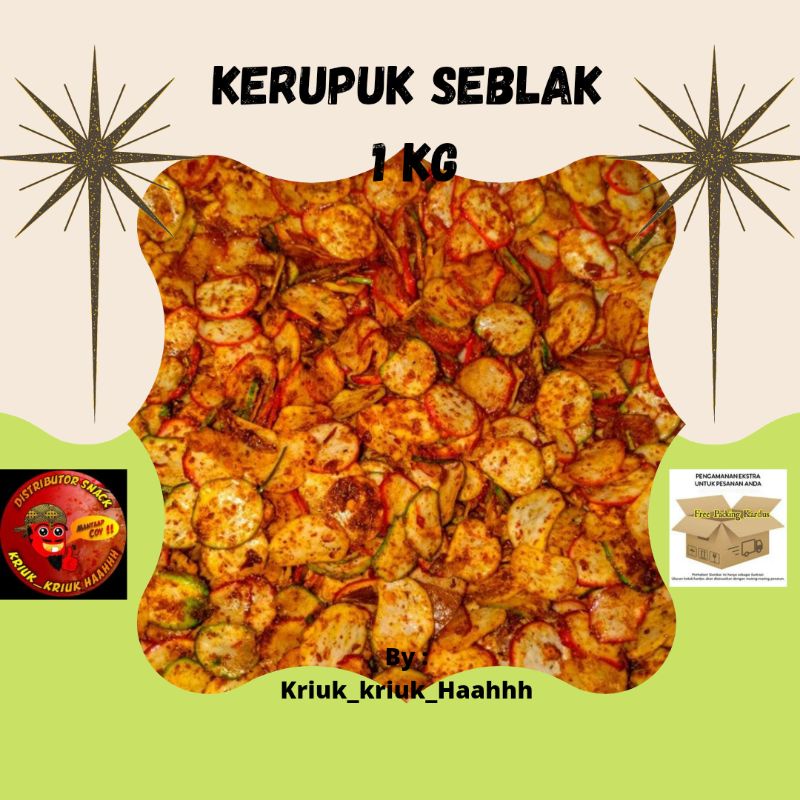

Kerupuk seblak pedas 1kg / kerupuk bantat pedas