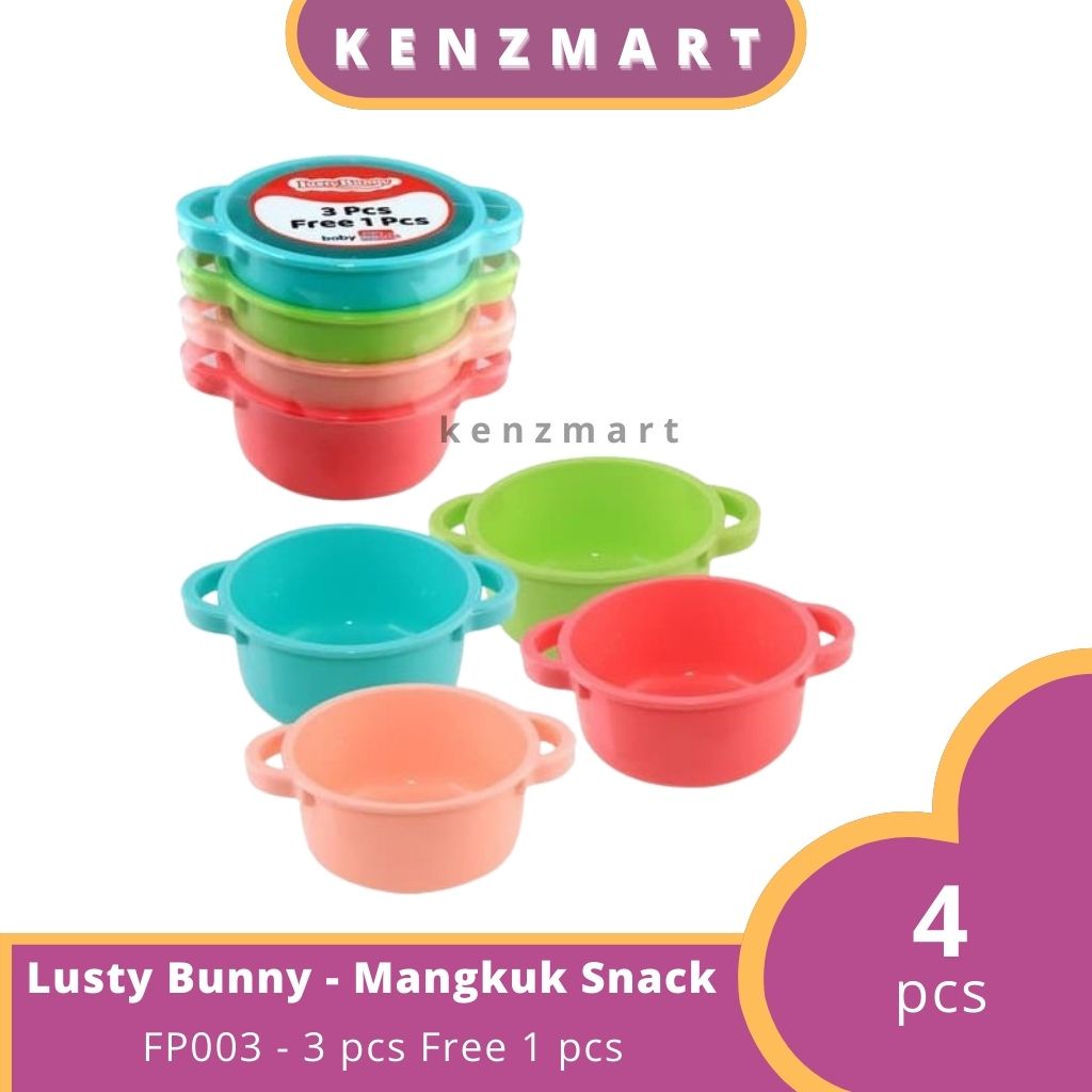 LUSTY BUNNY -  PERLENGKAPAN MAKAN BAYI / MANGKUK SNACK SERIES PACKAGE 3 PCS FREE 1 PCS ( FP 0003)