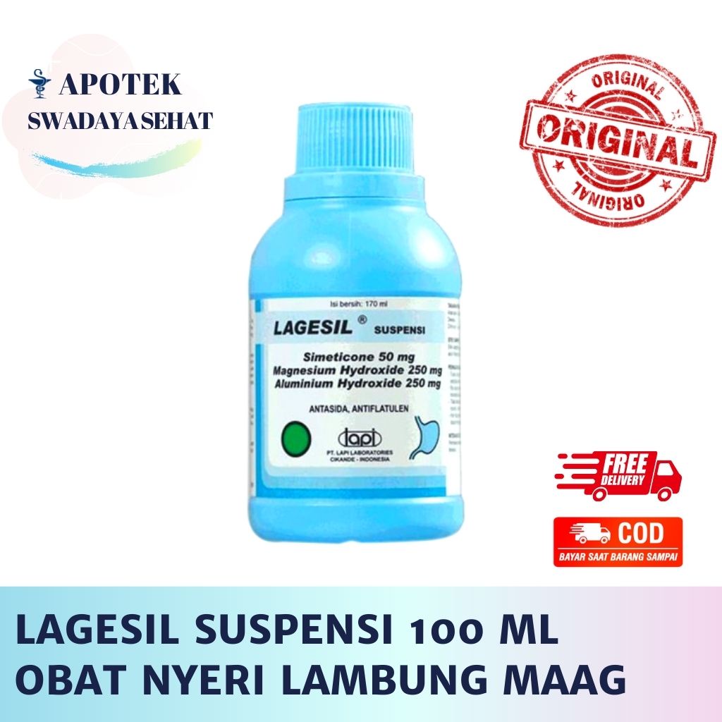 LAGESIL SUSPENSI 100 ML - Obat Nyeri Lambung Syrup Maag Nyeri Perut Asam Lambung