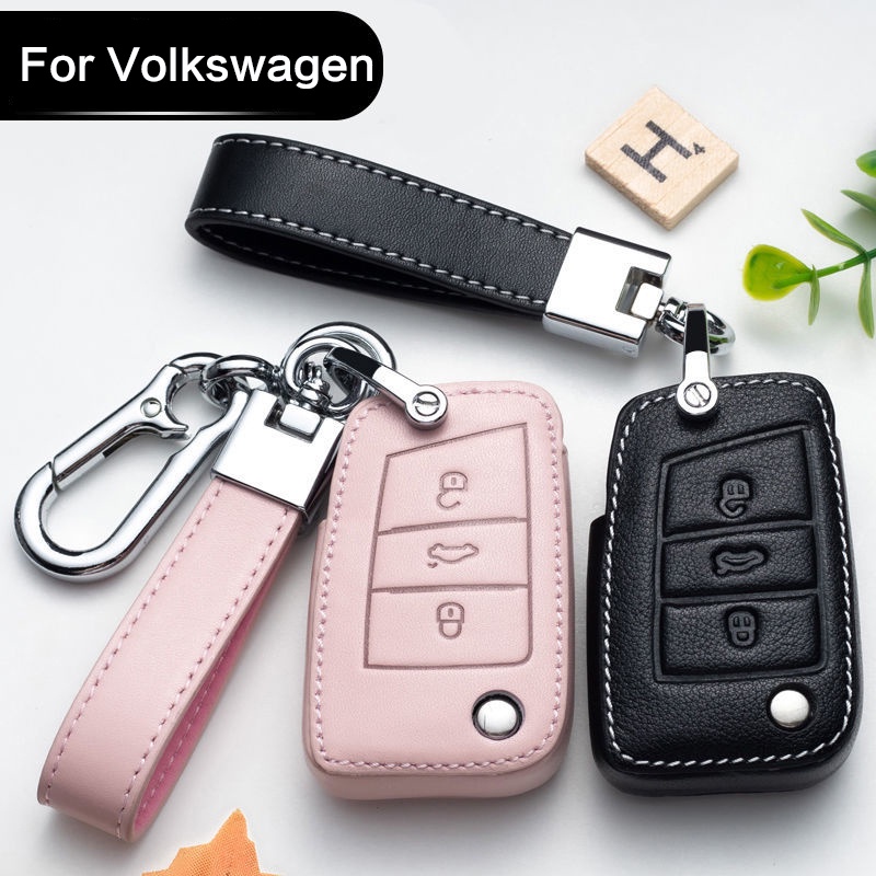 NEW high quality Leather Car Key Case Protection Cover For Volkswagen