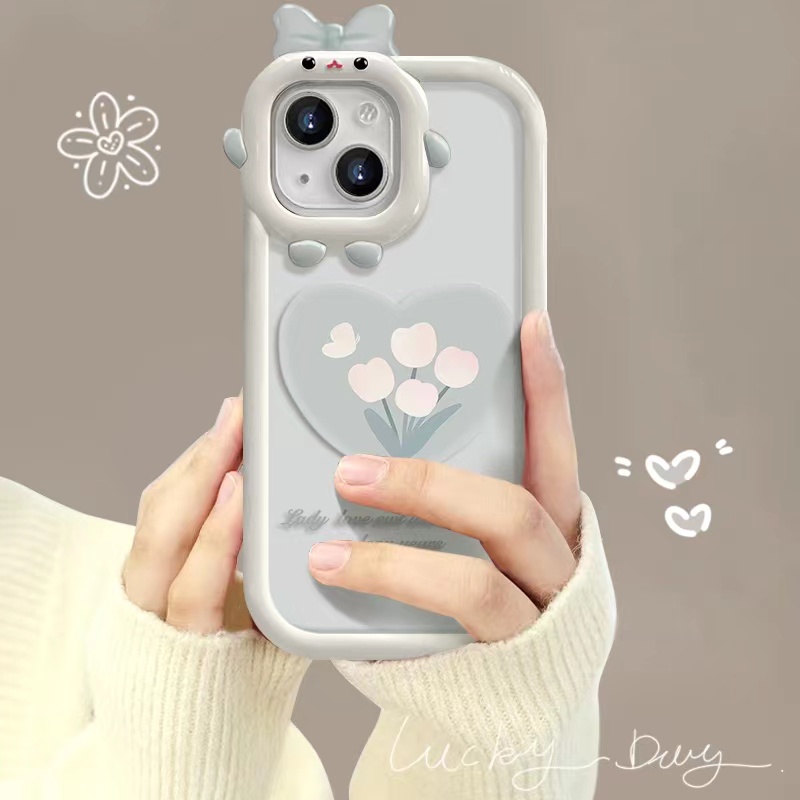 Ins Soft Case TPU Motif Bunga Tulip Untuk iPhone 14 14pro 14max 14prm 13 13pro 13pro 13prm 11 6splus 7Plus 8Plus Xr XS 13 12pro Max